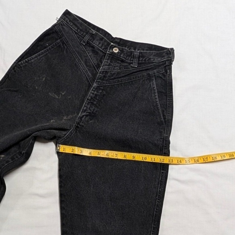 Vintage Wrangler Black High Waist Western V-Yoke Tapered Jeans Made in USA 15x36 - Picture 4 of 16